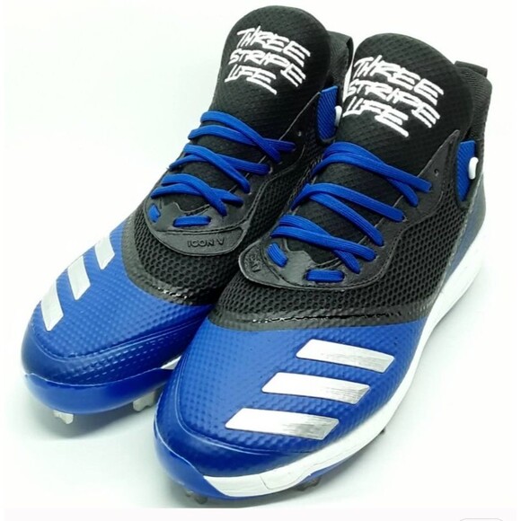 Adidas Three Stripe Life Icon V Boost Metal Baseball Cleats Men's 12  Blue NWOB - Picture 1 of 8